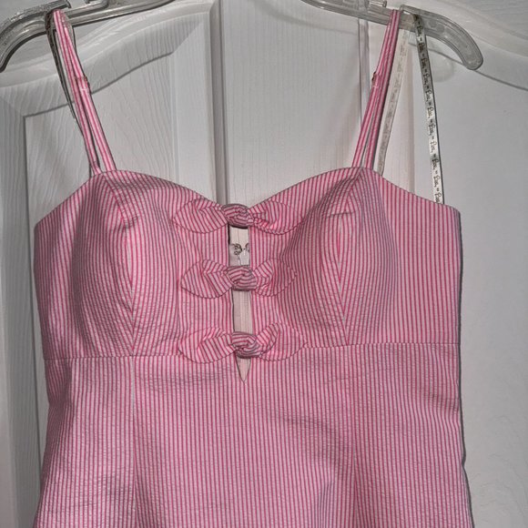 NEW WITH TAGS- Lilly Pulitzer Pink Seersucker Bow Cutout dress - Picture 6 of 6